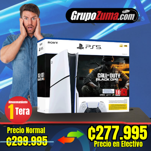 A8 PS5 SLIM DISCO & DIGITAL DE 1TB, CON EL JUEGO BLACK OPS 6